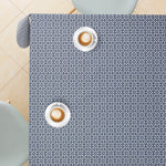 Unique Retro Flower Design Table Cloth Wipeable - Faded Navy Royal Blue PVC Table Cloth Wipe Clean Tablecloth Rectangular 200x140 cm 98x55in Plastic Table Cover Waterproof Oilcloth Tablecloth