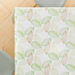 Green Leaves Tablecloth Wipe Clean Leafs Embossed pattern on Vinyl Oilcloth Rectangular 200x140 Waterproof Home Garden durable