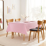 Pastel Pink Floral Damask Table Cloth Wipeable PVC Table Cloth Wipe Clean Tablecloth Waterproof Plastic Rectangular