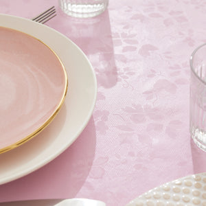 Pastel Pink Floral Damask Table Cloth Wipeable PVC Table Cloth Wipe Clean Tablecloth Waterproof Plastic Rectangular