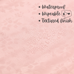 Pastel Pink Floral Damask Table Cloth Wipeable PVC Table Cloth Wipe Clean Tablecloth Waterproof Plastic Rectangular