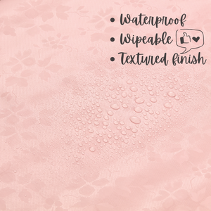 Pastel Pink Floral Damask Table Cloth Wipeable PVC Table Cloth Wipe Clean Tablecloth Waterproof Plastic Rectangular