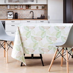 Green Leaves Tablecloth Wipe Clean Leafs Embossed pattern on Vinyl Oilcloth Rectangular 200x140 Waterproof Home Garden durable