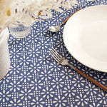 Unique Retro Flower Design Table Cloth Wipeable - Faded Navy Royal Blue PVC Table Cloth Wipe Clean Tablecloth Rectangular 200x140 cm 98x55in Plastic Table Cover Waterproof Oilcloth Tablecloth