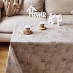 Paris Latte Vintage Wipe Clean Vinyl Tablecloth Coffee Brown rectangular 200x140cm, High Quality, Easy Clean Oilcloth , KP Home