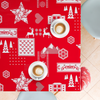 Nordic Christmas Style Wipe Clean Tablecloth Rectangular Vinyl PVC Oilcloth In Noel With White Deer And Snowflakes pattern Scandic Reindeers Winter