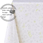 Fun Kids Colouring PVC Wipe Clean Tablecloth Reusable - Rectangular Table Cover Wipeable Vinyl Smooth Plastic Table Cloth With Design For Children